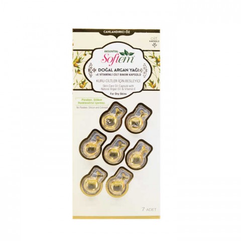 Argan Yağı + E Vitaminli Cilt Bakım Kapsülü Softem