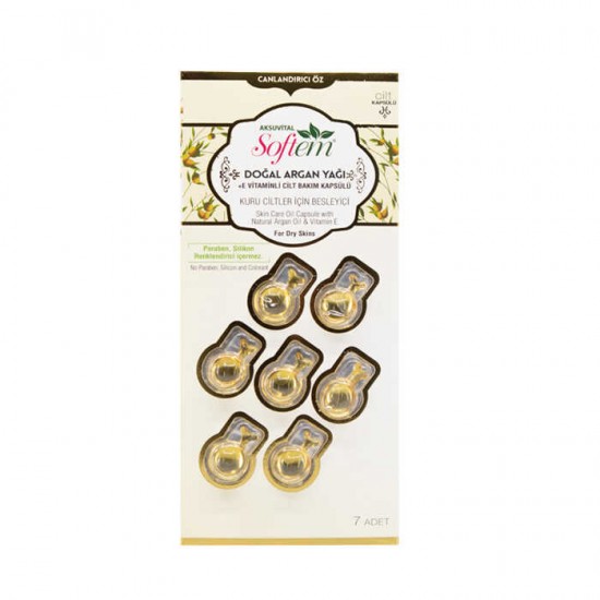 Argan Yağı + E Vitaminli Cilt Bakım Kapsülü Softem