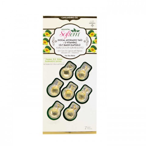 Avokado Yağı + E Vitaminli Cilt Bakım Kapsülü Softem