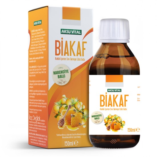 Biakaf Narenciye Ballı Kekik İçeren Sıvı Takviye Edici Gıda Aksuvital 150 ml