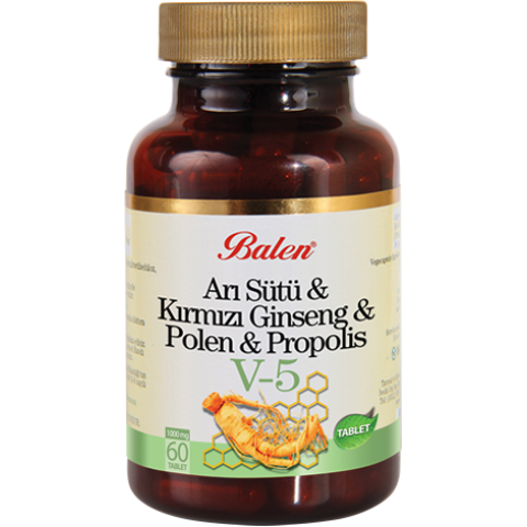 (V5) Arı Sütü & Kırmızı Ginseng & Polen & Propolis Tablet Balen