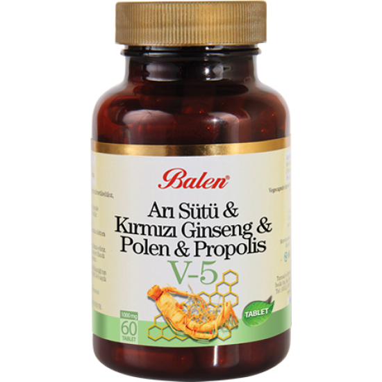 (V5) Arı Sütü & Kırmızı Ginseng & Polen & Propolis Tablet Balen