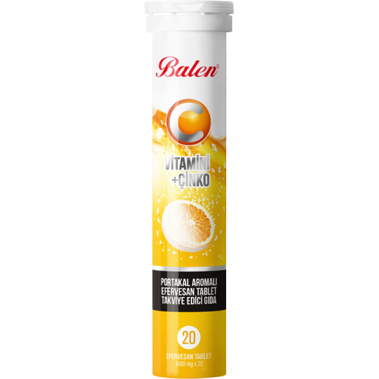 C Vitamini ve Çinko İçeren Portakal Aromalı Efervesan Balen